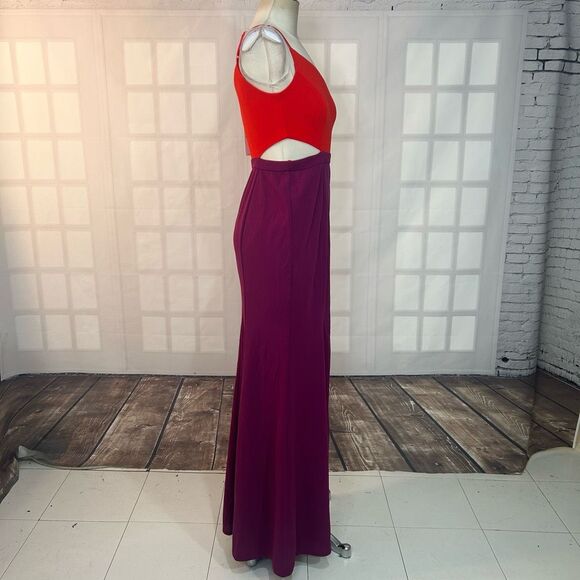 maniju NWT one shoulder asymmetrical colorblock maxi dress size S - Picture 10 of 12
